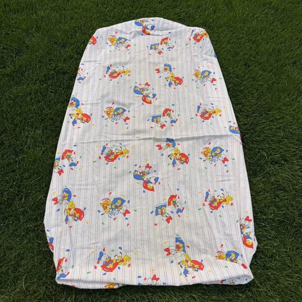 VTG 1984 Dundee Disney Baby Donald Daisy Duck Crib Sheet 100% Cotton USA Made